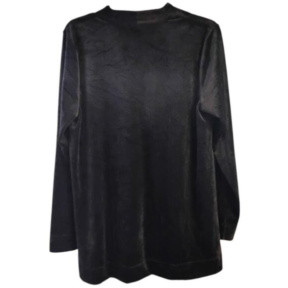 J Jill Plush Velour Black Tunic Top M - Picture 4 of 4